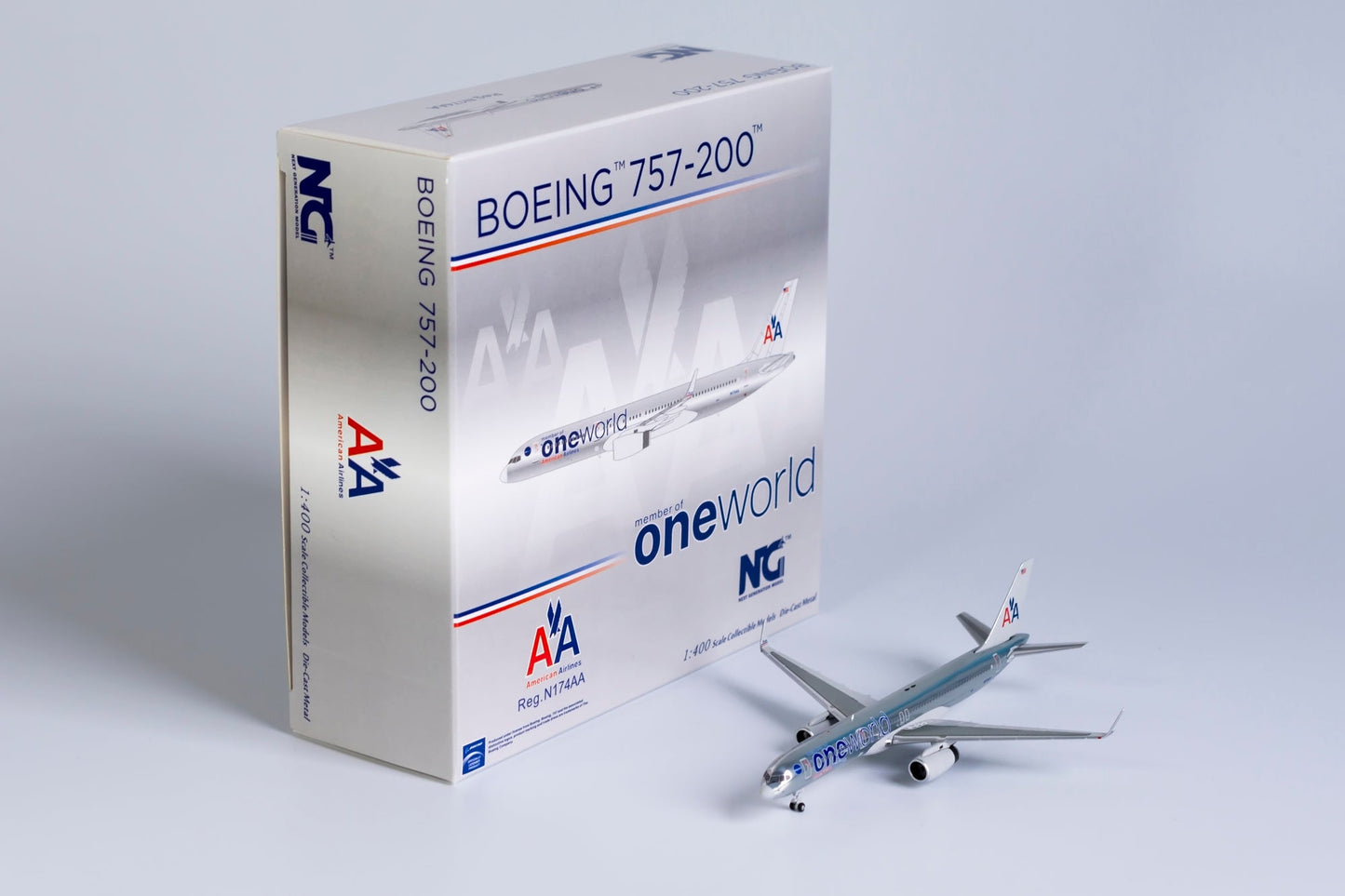 1:400 NG Models American Airlines Boeing 757-200/w "One World; Chrome livery" N174AA NG53178
