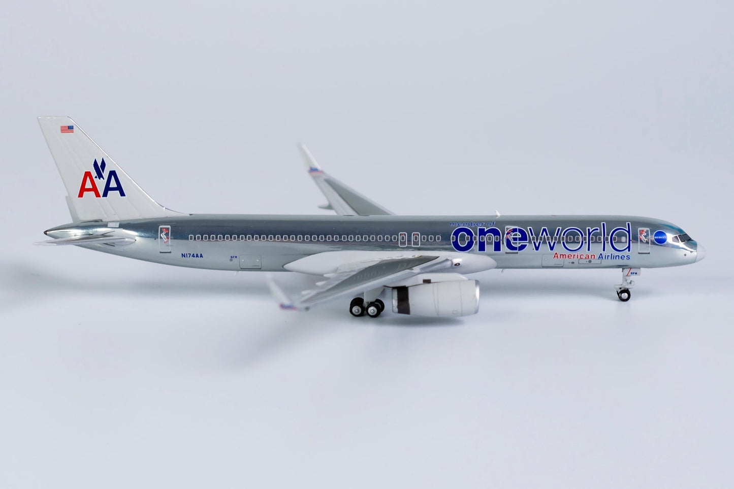 1:400 NG Models American Airlines Boeing 757-200/w "One World; Chrome livery" N174AA NG53178