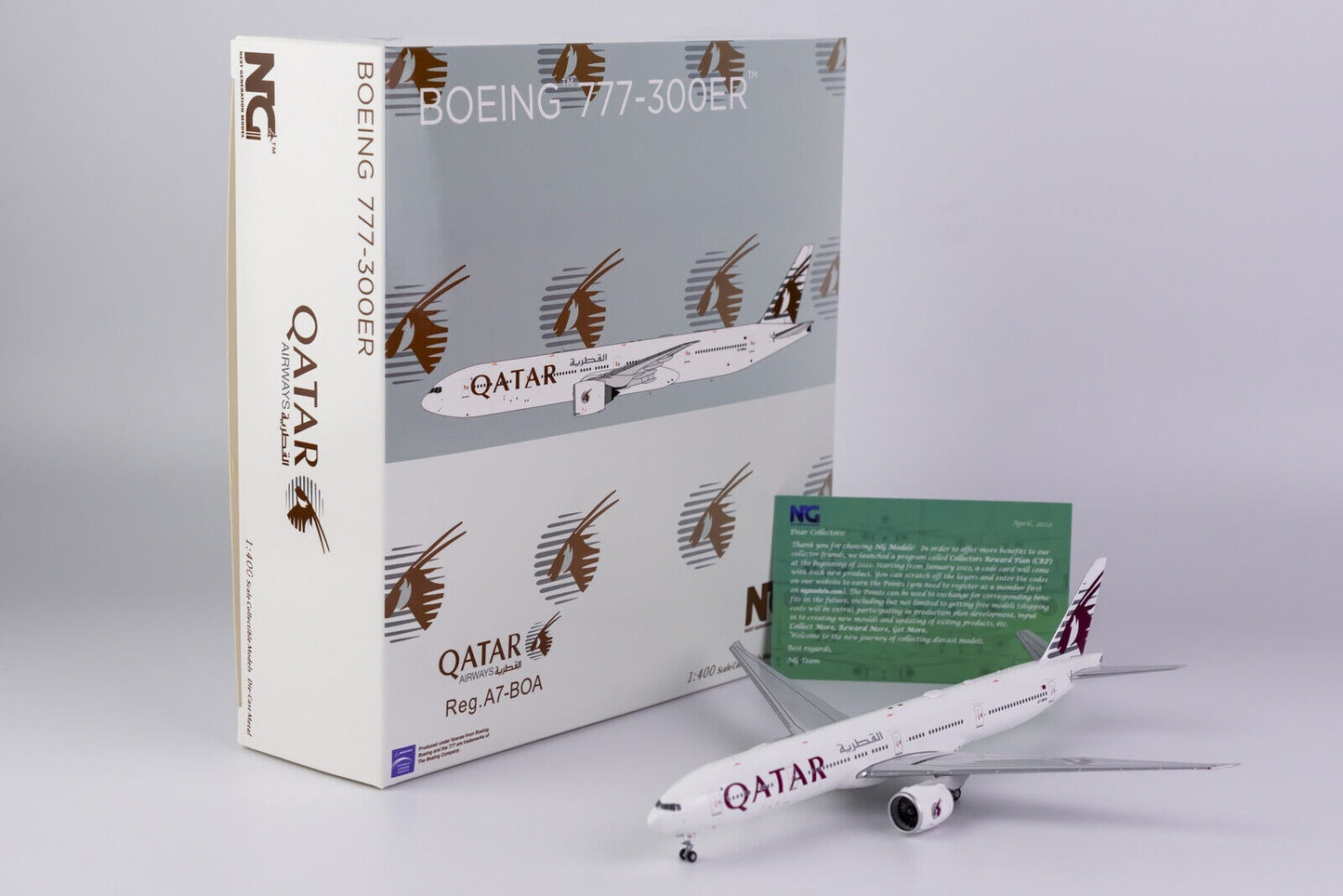 1:400 NG Models Qatar Airways Boeing 777-300ER "White Livery" A7-BOA 73011