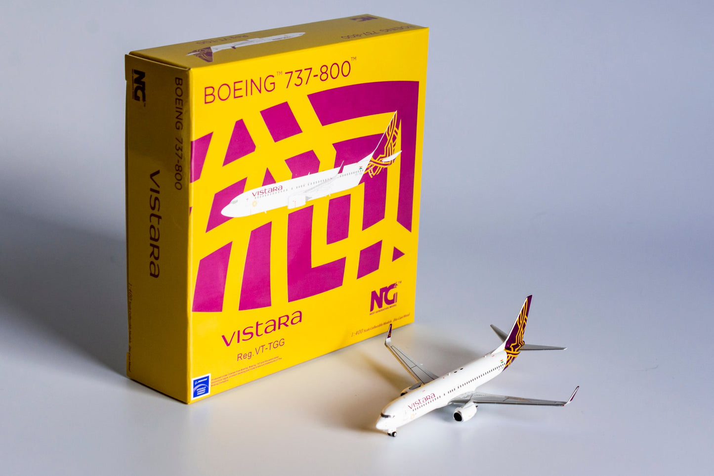 1:400 NG Models Vistara Airlines Boeing 737-800 VT-TGG NG58105