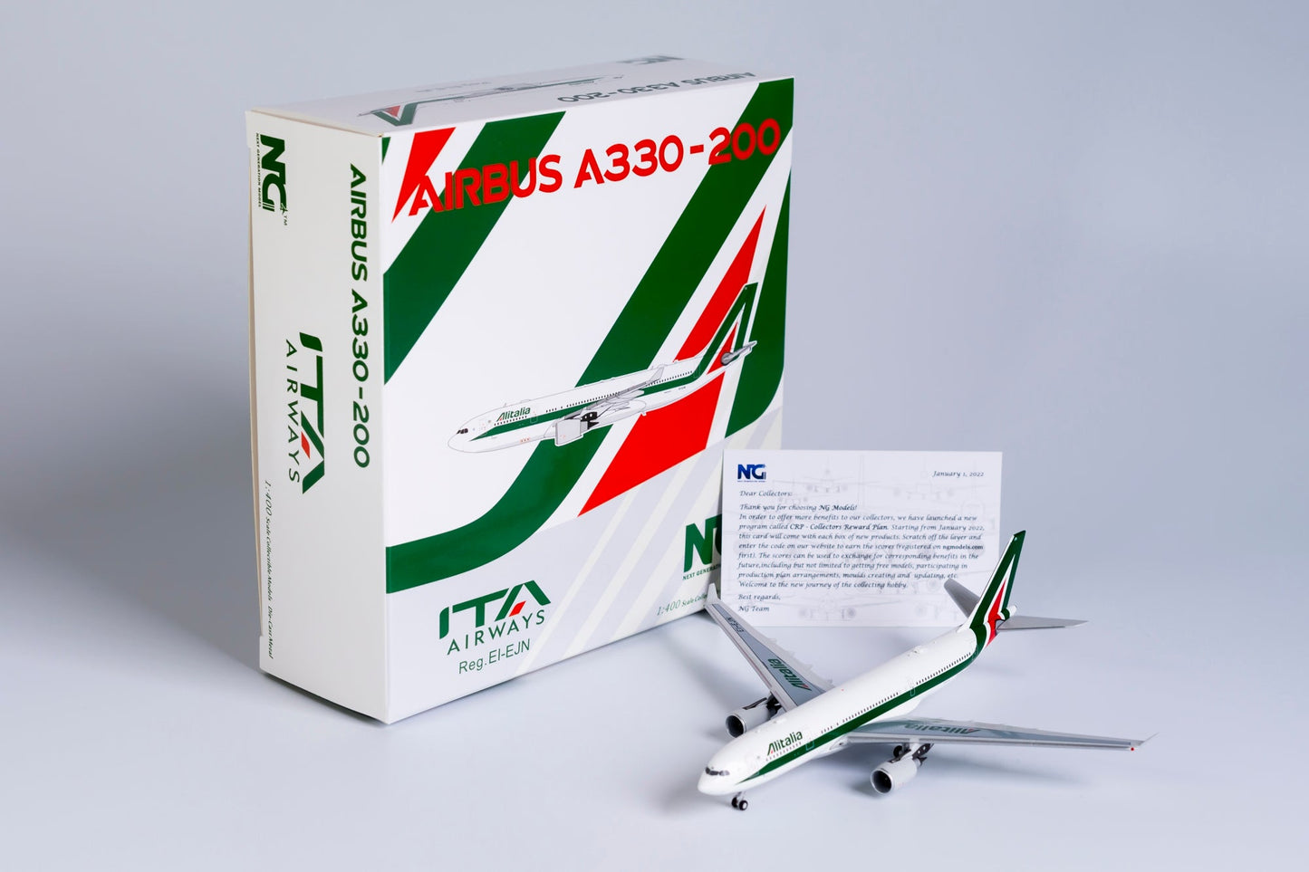 1:400 NG Models ITA Airways (Alitalia) Airbus A330-200 "Operated by ITA Sticker" EI-EJN NG61036
