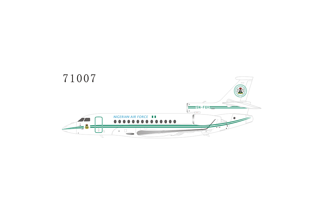 1:200 NG Models Nigeria Air Force Dassault Falcon 7X 5N-FGV NG71007
