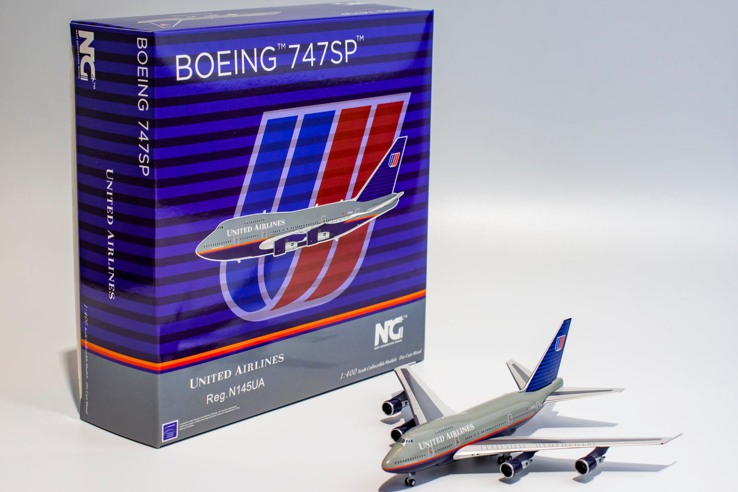 1:400 NG Models United Airlines Boeing 747SP "Battleship Grey" N145UA NG07008