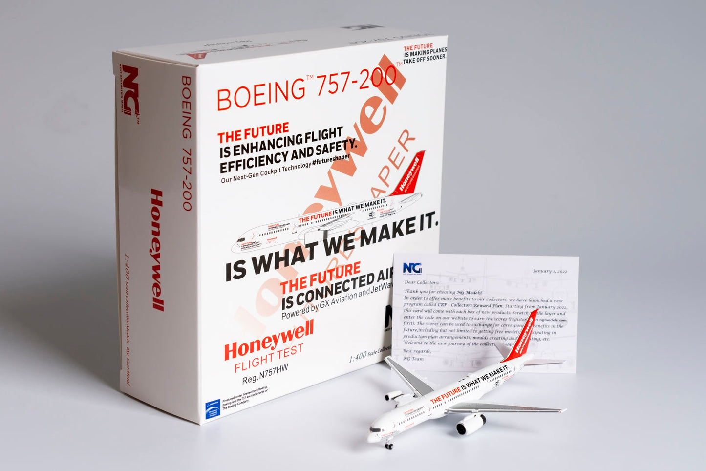 1:400 NG Models Honeywell Boeing 757-200 "Test Engine, 2021 Livery" N757HW NG53181